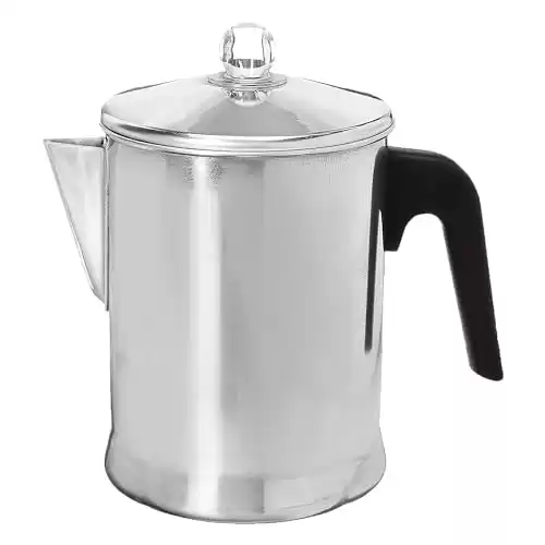 Primula Today Aluminum Stove Top Percolator Maker Durable, Brew Coffee On Stovetop, 9 Cup, Silver