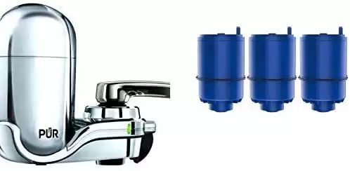 Pur Faucet Mount Water Filtration System with 4 Filters