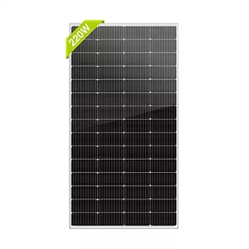 Newpowa 220W Monocrystalline 10BB Cell Solar Panel 220 Watt 12V High Efficiency Mono Module RV Marine Boat Off Grid