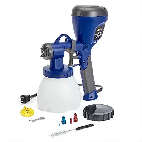 HomeRight C800971.A Super Finish Max, Includes 3 Brass Spray Tips, 3 Spray Patterns, Easy to Clean HVLP Paint Sprayer, Great for Furniture, Cabinets, Trim & More, Sprays Stains, Sealers & Late...