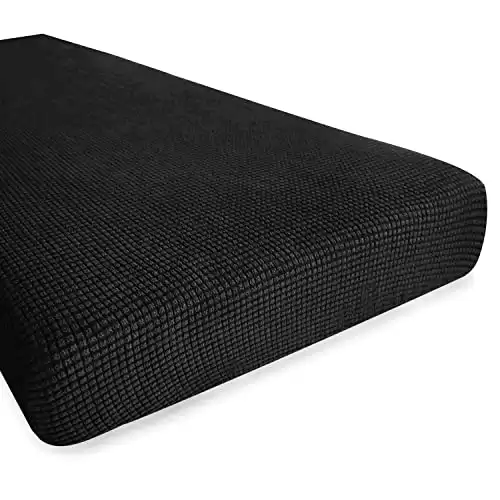 Hokway Couch Cushion Covers Stretch Cushion Covers Sofa Seat Cushion Slipcover Cushion Protector(Black, Medium)