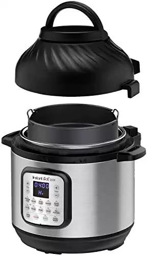 Instant Pot Duo Crisp 11-in-1 Air Fryer and Electric Pressure Cooker Combo with Multicooker Lids that Fries, Steams, Slow Cooks, Dehydrates,Free App With Over 800 Recipes, Black/Stainless Steel, 8QT