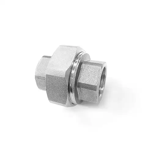 Aolemi Stainless Steel Pipe Fitting Union 1/2 Inch NPT Female x NPT 1/2 Female Fitting Threads Adapter 1 Piece